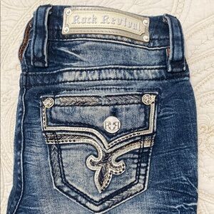 Rock Revival Women's Dark Blue Embellished Jeans